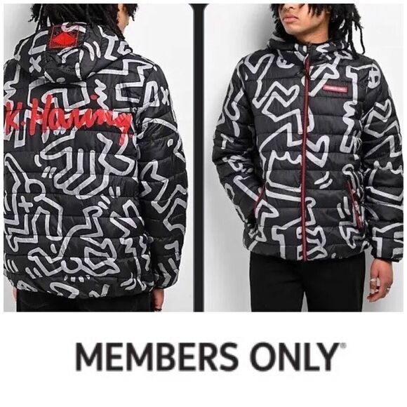 MEMBERS ONLY + KEITH HARANG - M Sz XL -NWT Reversible Puffer Jacket - Picture 2 of 16